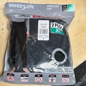 32 Degrees Women's Black Base Layer Pants - 2 Pack